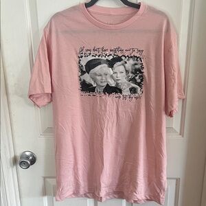 Pink Short Sleeve Graphic Tee with Vintage Photo Print